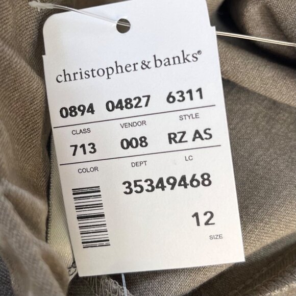 Christopher & Banks Comfort Waist Pants Womans Size 12 Tan New - Picture 10 of 10